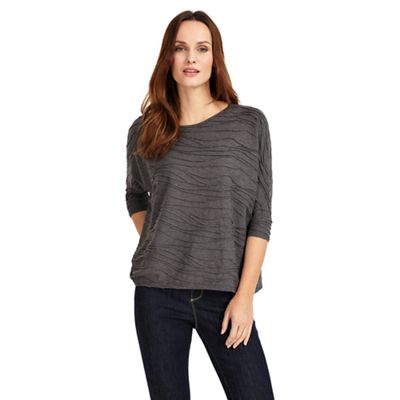 Charcoal marl wendy wave textured top